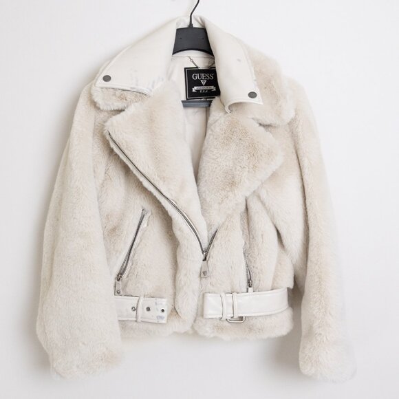 Guess Jackets & Blazers - Guess Faux Fur Biker Jacket Frida ASO The Recruit Laura Haddock Screen Worn